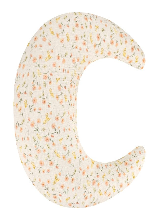 SWESEN Muslin Nursing Pillow Cover, Soft Removable Cover for Breastfeeding Pillows, Pillow Slipcover for Baby Boys and Girls, Comfortable & Breathable, Flower, Washable (Only Cover) - Image 1
